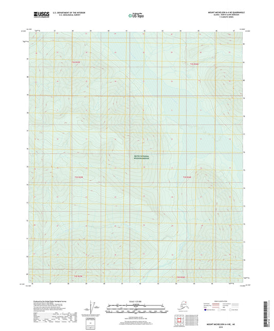 Mount Michelson A-4 NE Alaska US Topo Map Image