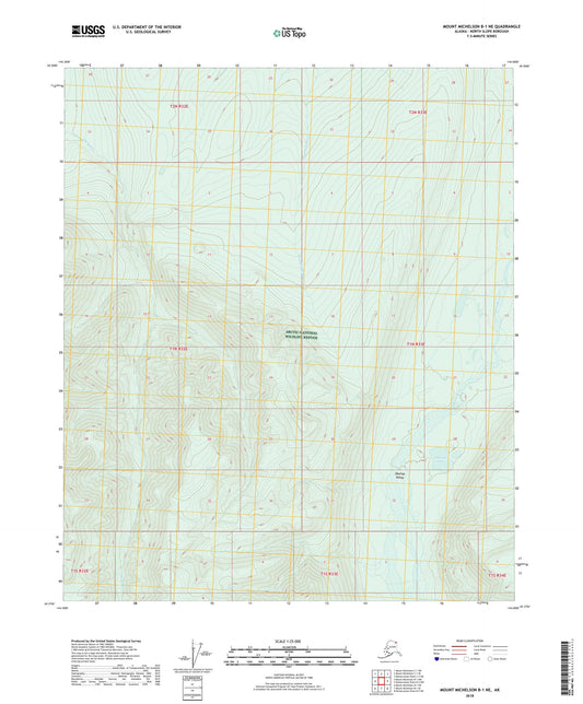 Mount Michelson B-1 NE Alaska US Topo Map Image