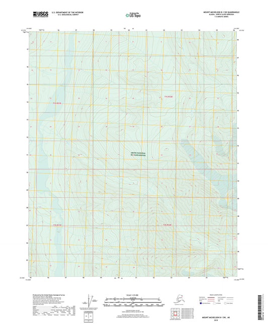 Mount Michelson B-1 SW Alaska US Topo Map Image