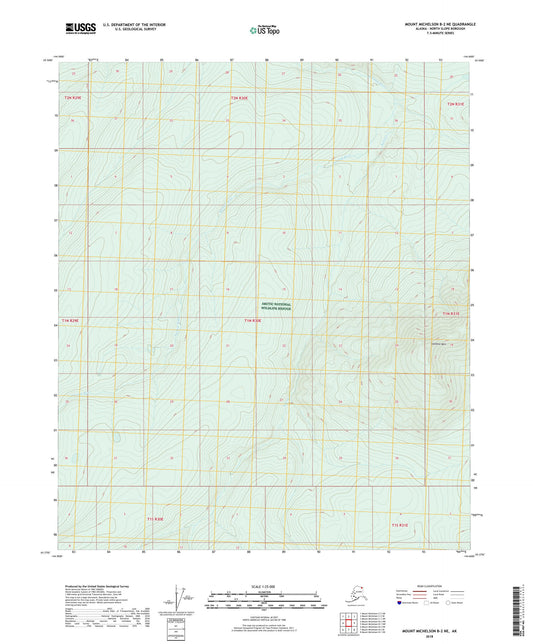 Mount Michelson B-2 NE Alaska US Topo Map Image