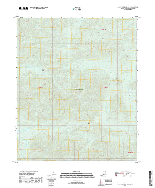 Mount Michelson B-3 NE Alaska US Topo Map Image