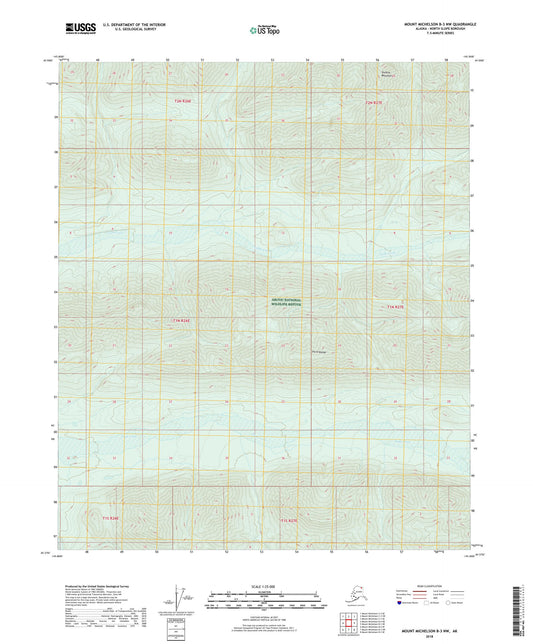 Mount Michelson B-3 NW Alaska US Topo Map Image