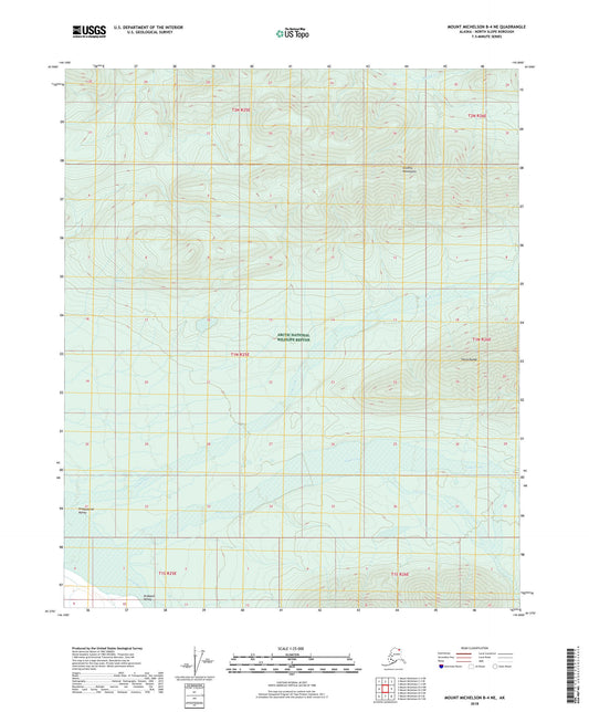 Mount Michelson B-4 NE Alaska US Topo Map Image