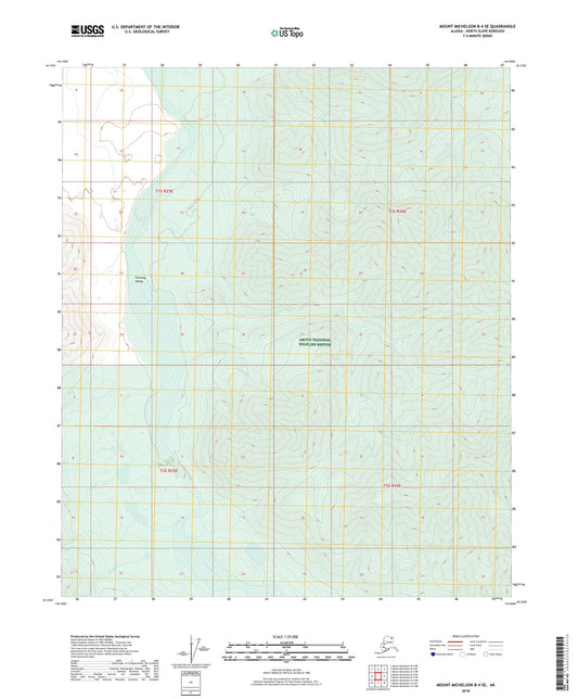 Mount Michelson B-4 SE Alaska US Topo Map Image