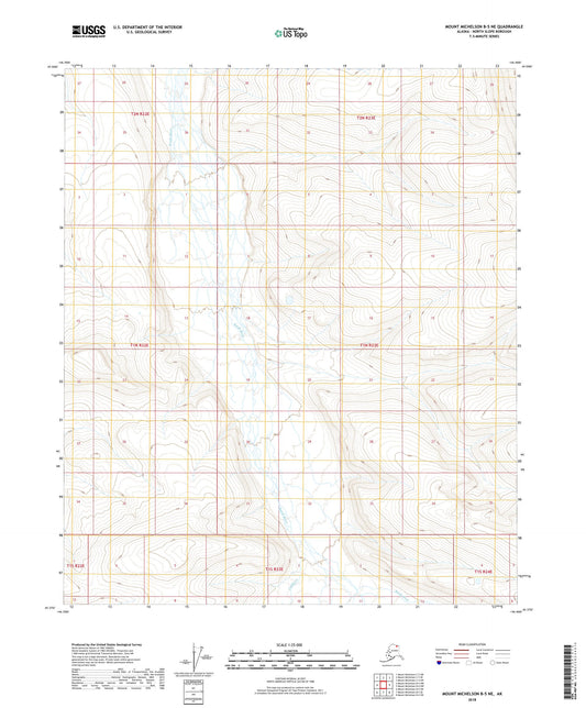 Mount Michelson B-5 NE Alaska US Topo Map Image