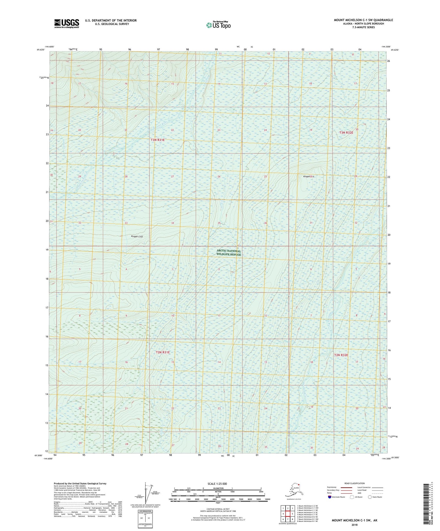 Mount Michelson C-1 SW Alaska US Topo Map Image