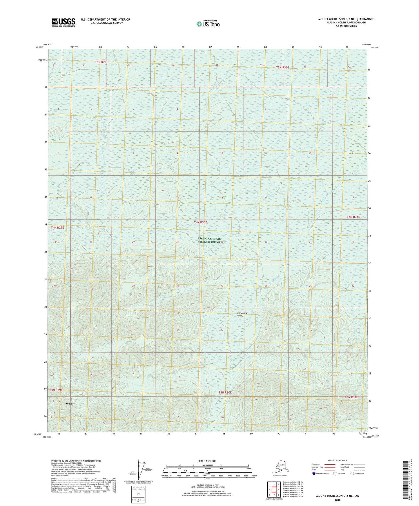 Mount Michelson C-2 NE Alaska US Topo Map Image