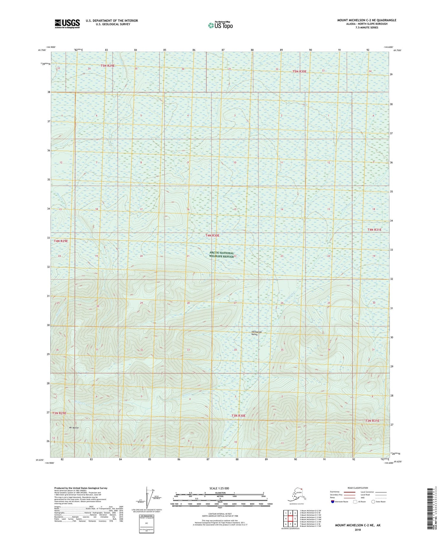 Mount Michelson C-2 NE Alaska US Topo Map Image