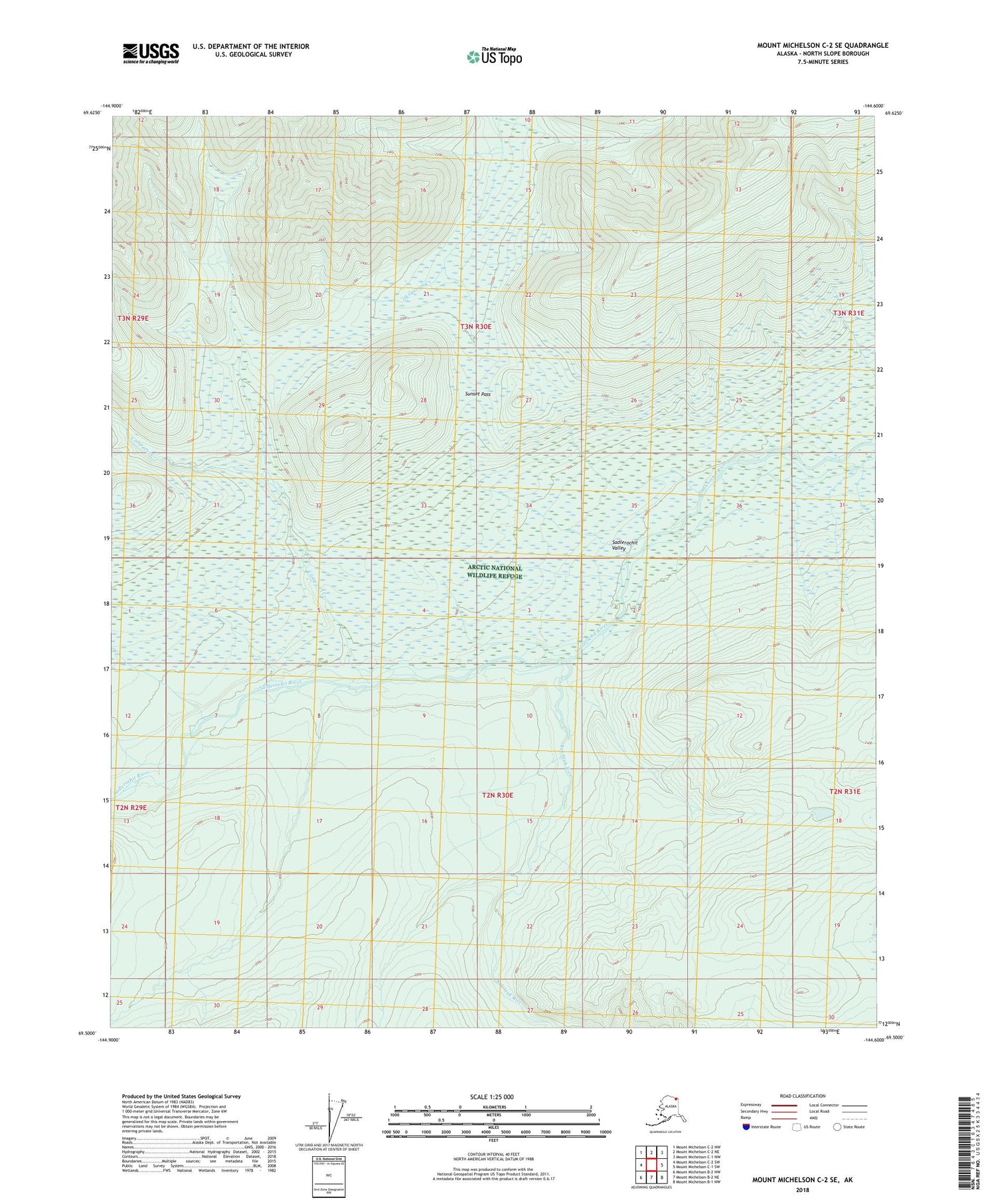 Mount Michelson C-2 SE Alaska US Topo Map Image