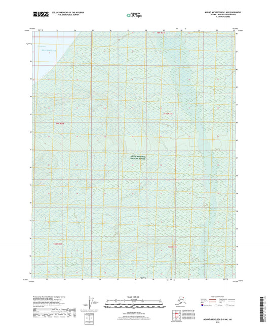 Mount Michelson D-1 NW Alaska US Topo Map Image