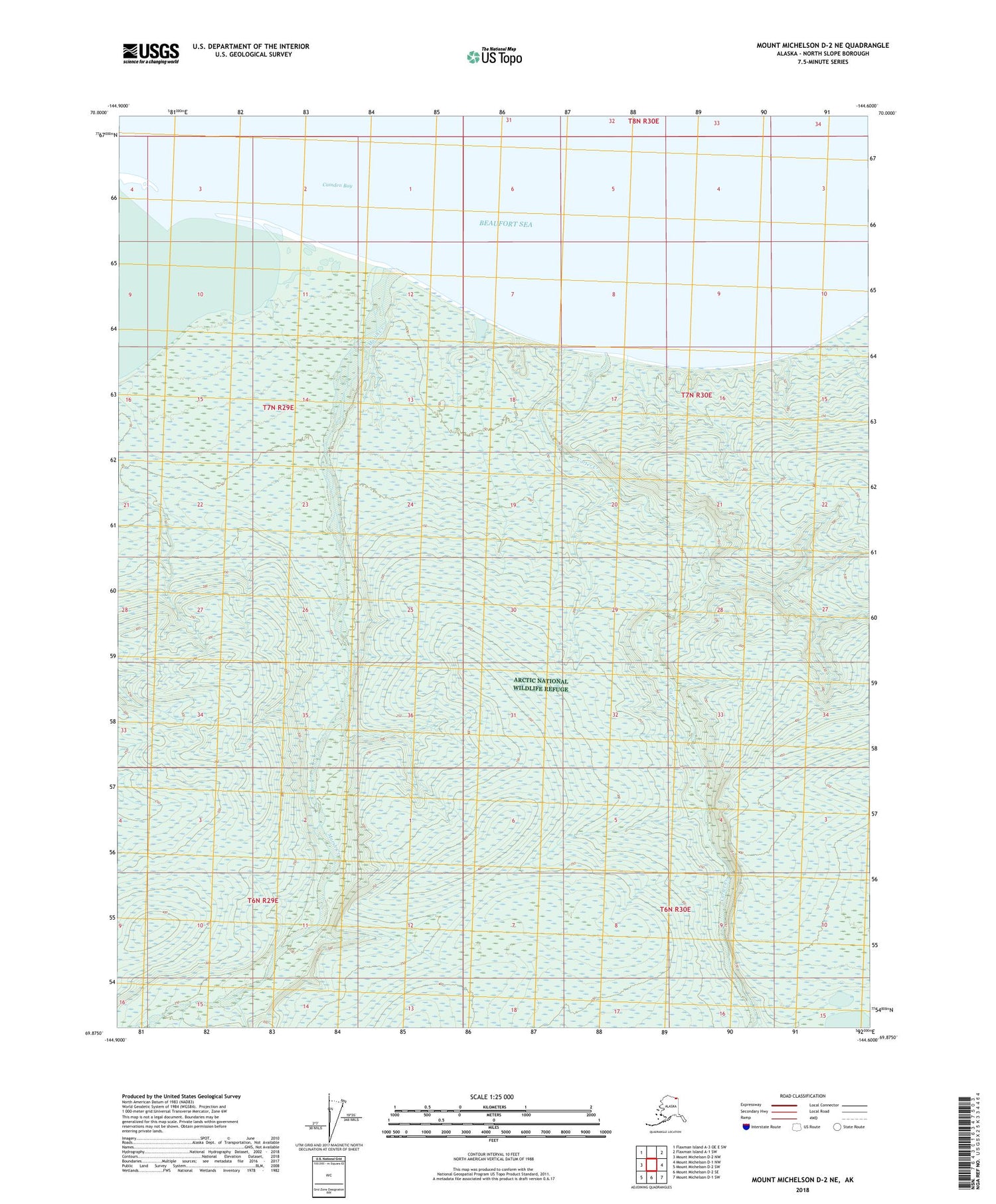 Mount Michelson D-2 NE Alaska US Topo Map Image