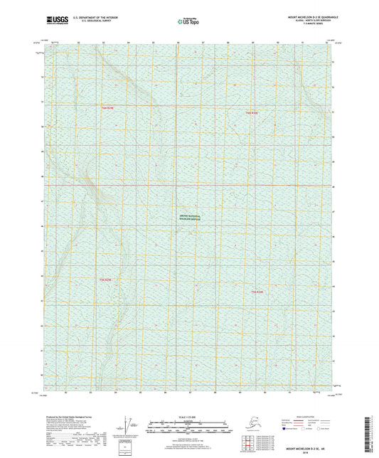 Mount Michelson D-2 SE Alaska US Topo Map Image