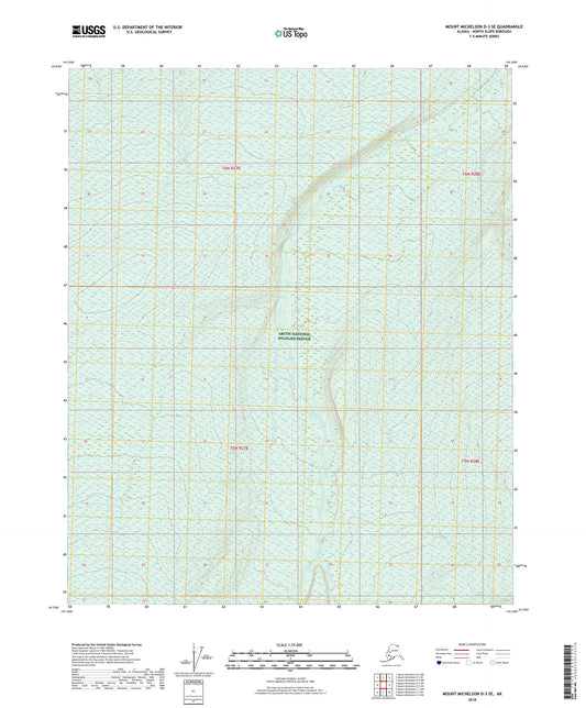 Mount Michelson D-3 SE Alaska US Topo Map Image