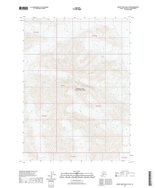 Mount Saint Elias A-4 NW Alaska US Topo Map Image