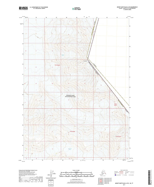 Mount Saint Elias A-4 SE Alaska US Topo Map Image