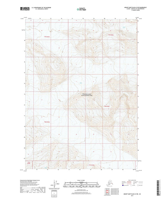 Mount Saint Elias A-5 NE Alaska US Topo Map Image