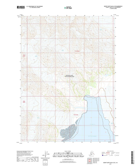 Mount Saint Elias A-5 SE Alaska US Topo Map Image