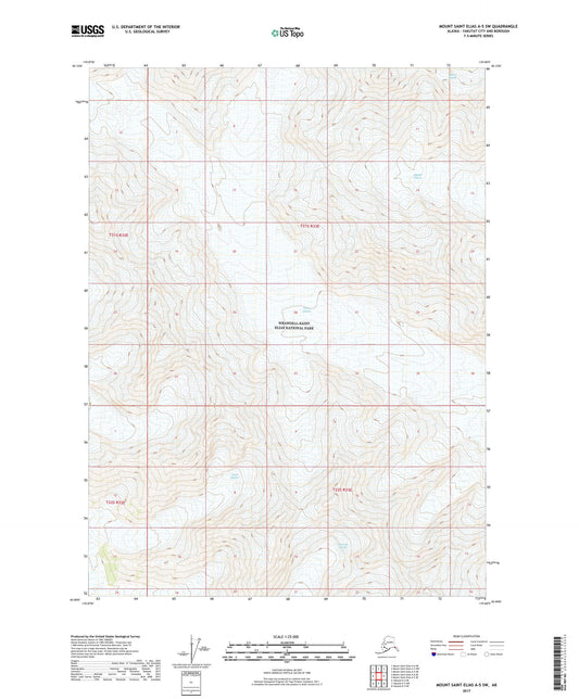 Mount Saint Elias A-5 SW Alaska US Topo Map Image