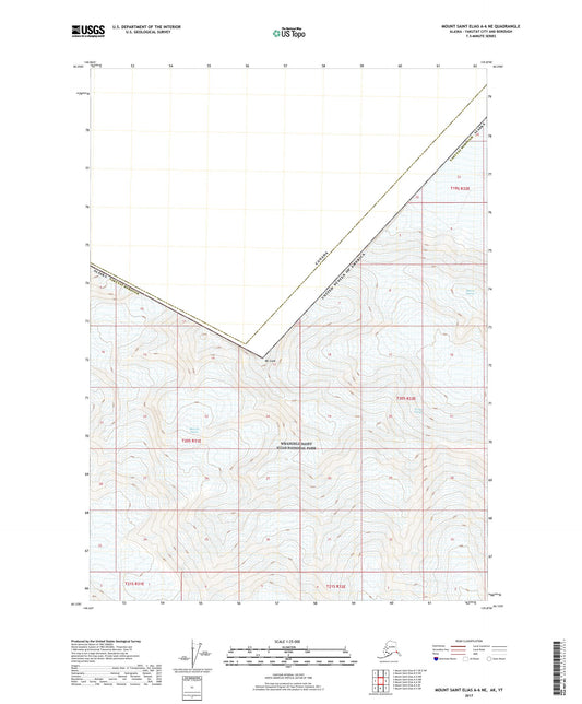 Mount Saint Elias A-6 NE Alaska US Topo Map Image