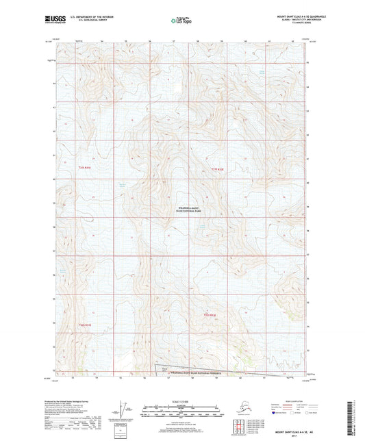 Mount Saint Elias A-6 SE Alaska US Topo Map Image
