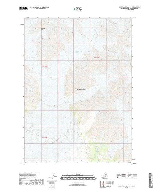 Mount Saint Elias A-6 SW Alaska US Topo Map Image