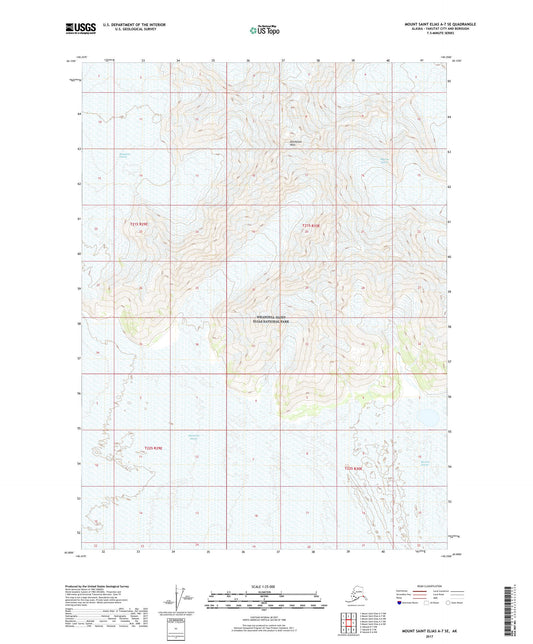 Mount Saint Elias A-7 SE Alaska US Topo Map Image