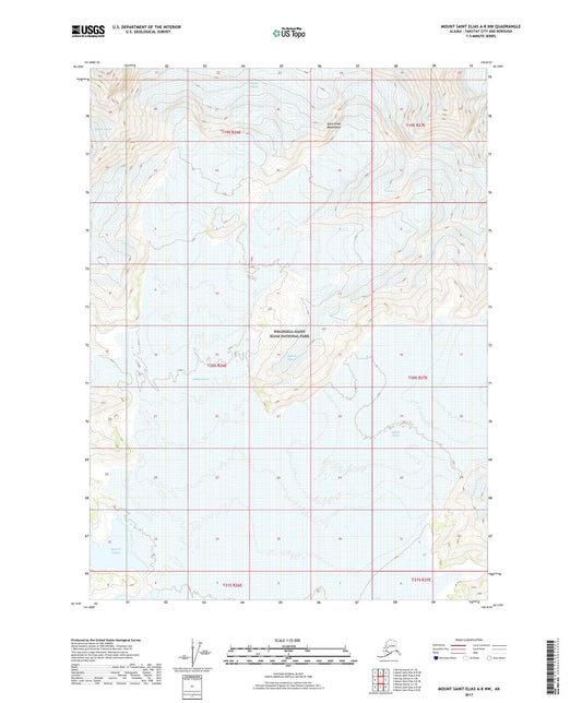 Mount Saint Elias A-8 NW Alaska US Topo Map Image