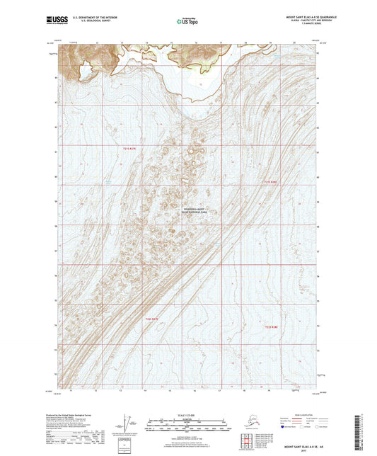 Mount Saint Elias A-8 SE Alaska US Topo Map Image