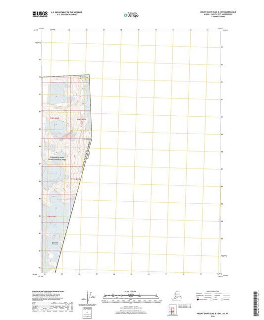 Mount Saint Elias B-3 SW Alaska US Topo Map Image
