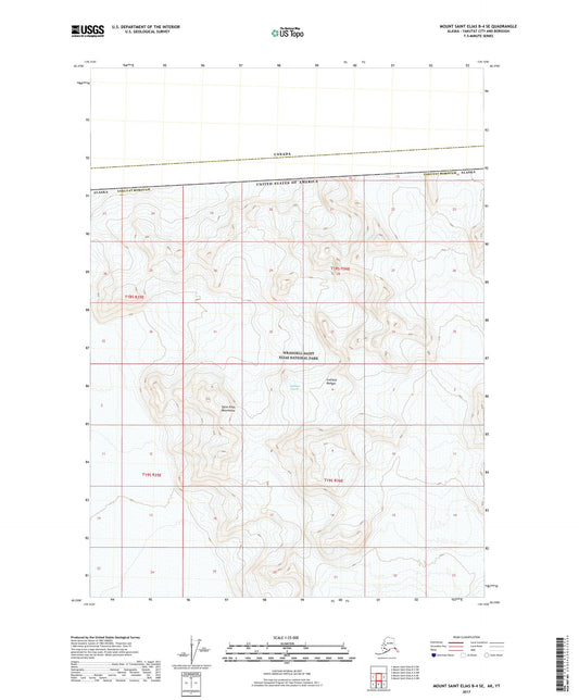 Mount Saint Elias B-4 SE Alaska US Topo Map Image