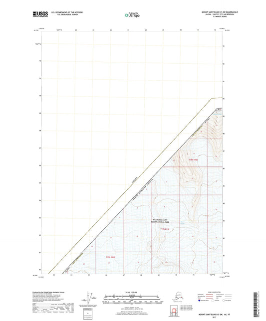 Mount Saint Elias B-5 SW Alaska US Topo Map Image