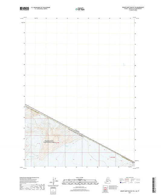 Mount Saint Elias B-7 SE Alaska US Topo Map Image
