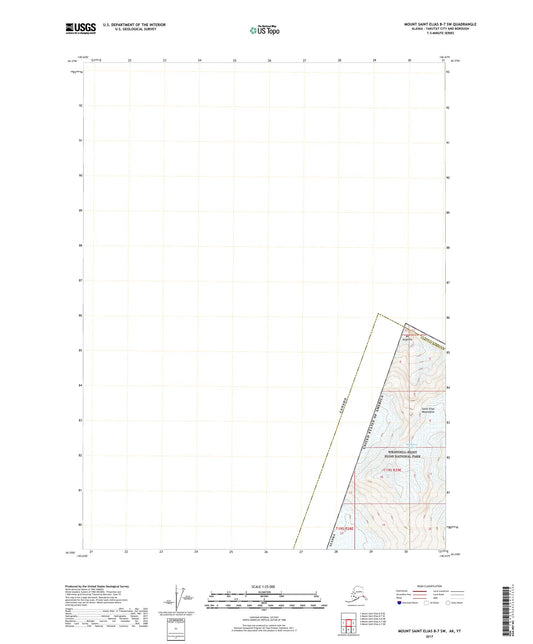 Mount Saint Elias B-7 SW Alaska US Topo Map Image