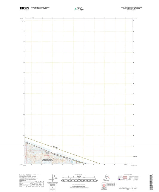 Mount Saint Elias B-8 SE Alaska US Topo Map Image