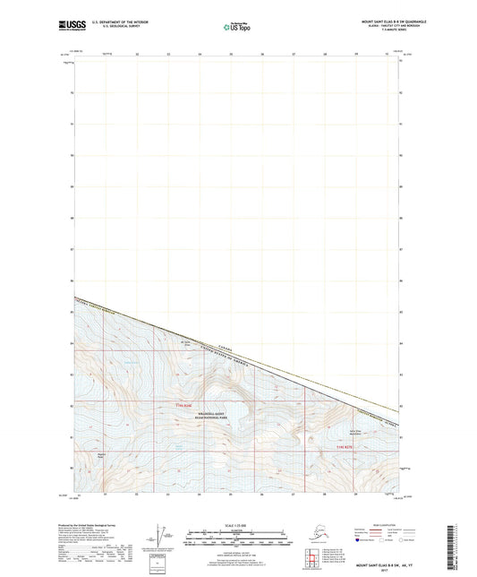Mount Saint Elias B-8 SW Alaska US Topo Map Image