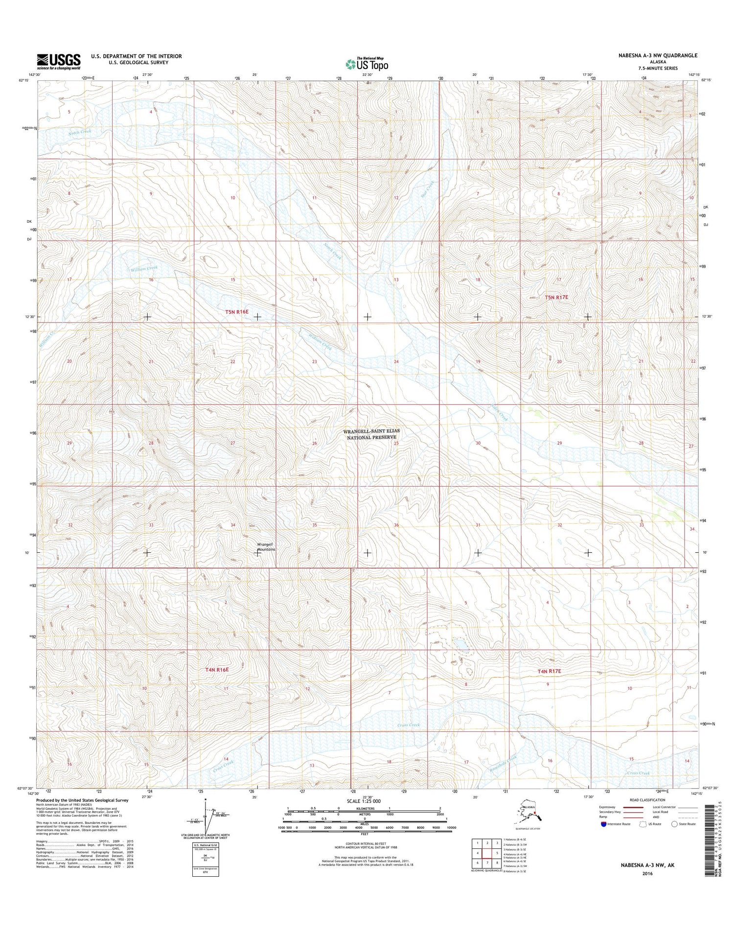 Nabesna A-3 NW Alaska US Topo Map Image