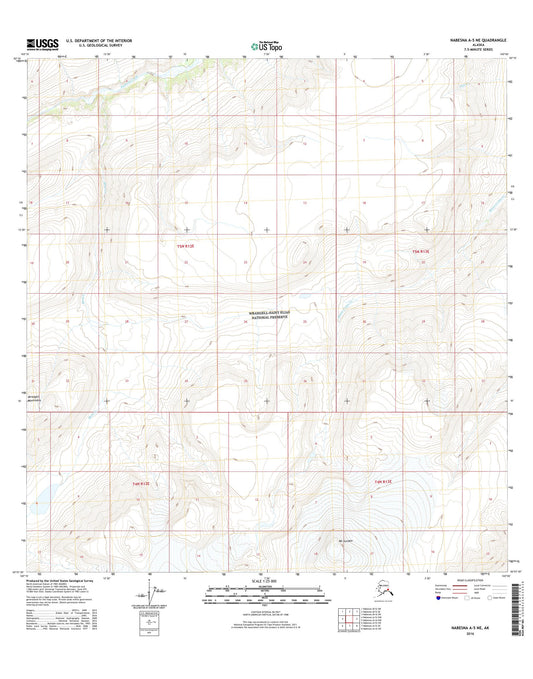 Nabesna A-5 NE Alaska US Topo Map Image