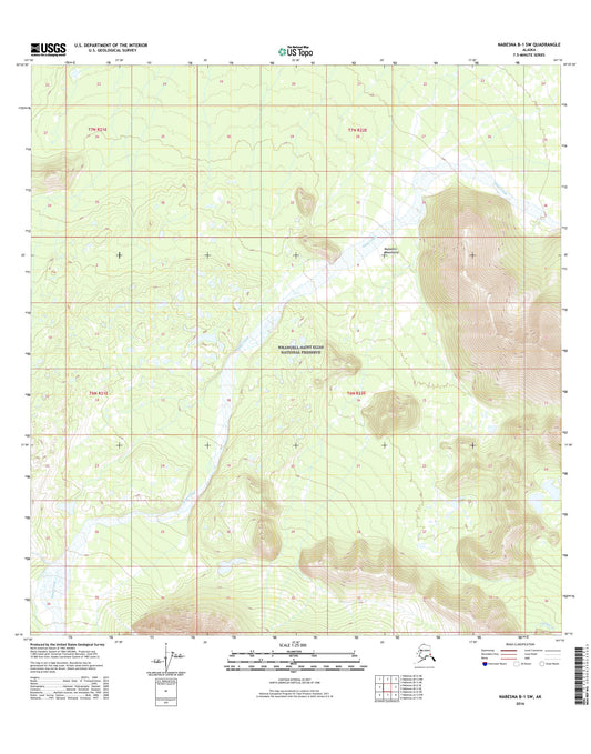 Nabesna B-1 SW Alaska US Topo Map Image