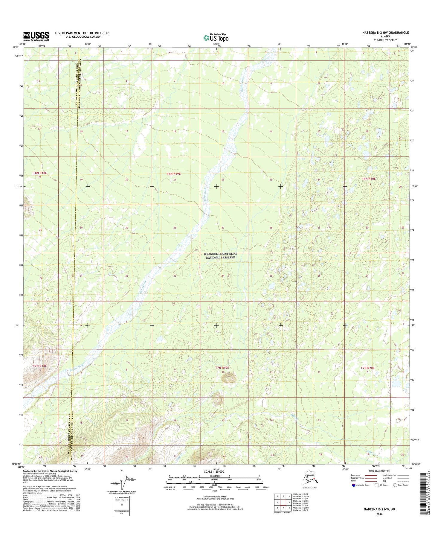 Nabesna B-2 NW Alaska US Topo Map Image