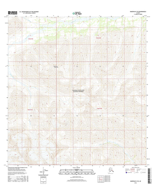 Nabesna B-3 SE Alaska US Topo Map Image