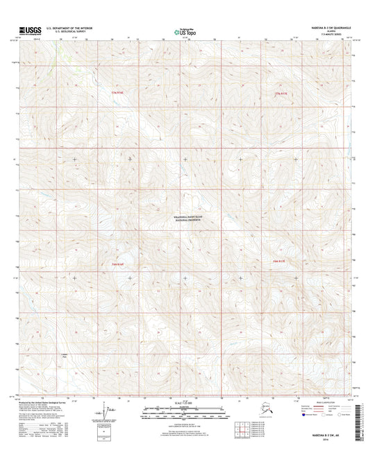 Nabesna B-3 SW Alaska US Topo Map Image