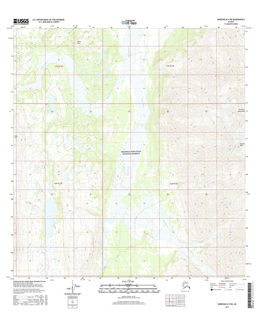 Nabesna B-4 SW Alaska US Topo Map Image