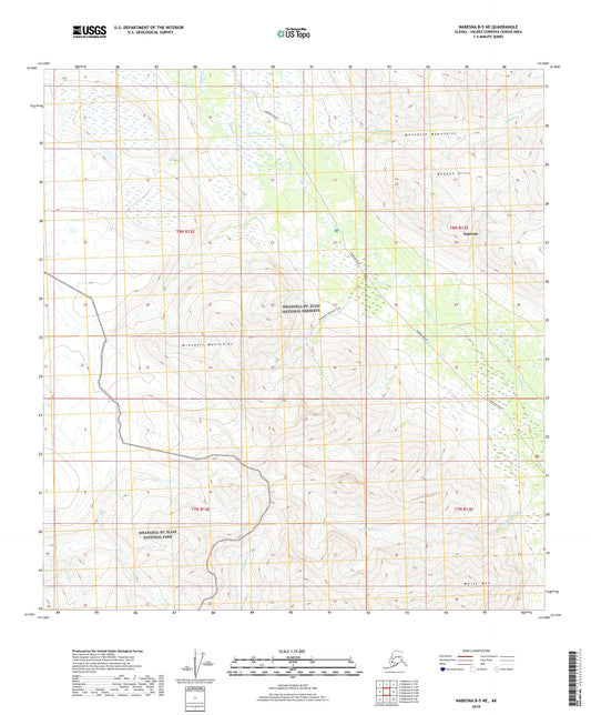 Nabesna B-5 NE Alaska US Topo Map Image