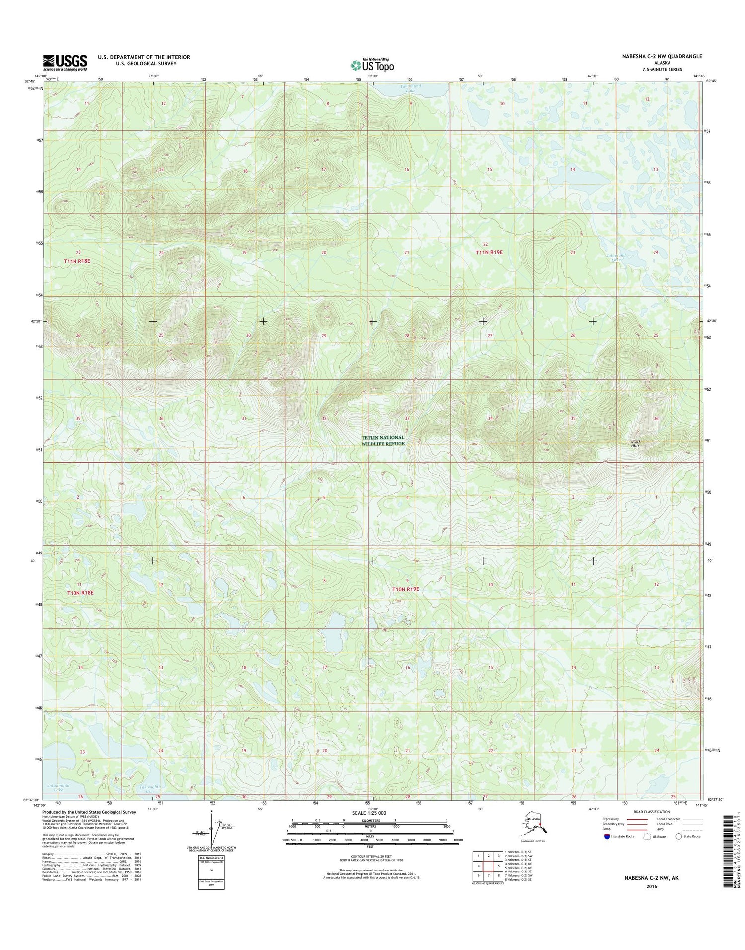 Nabesna C-2 NW Alaska US Topo Map Image