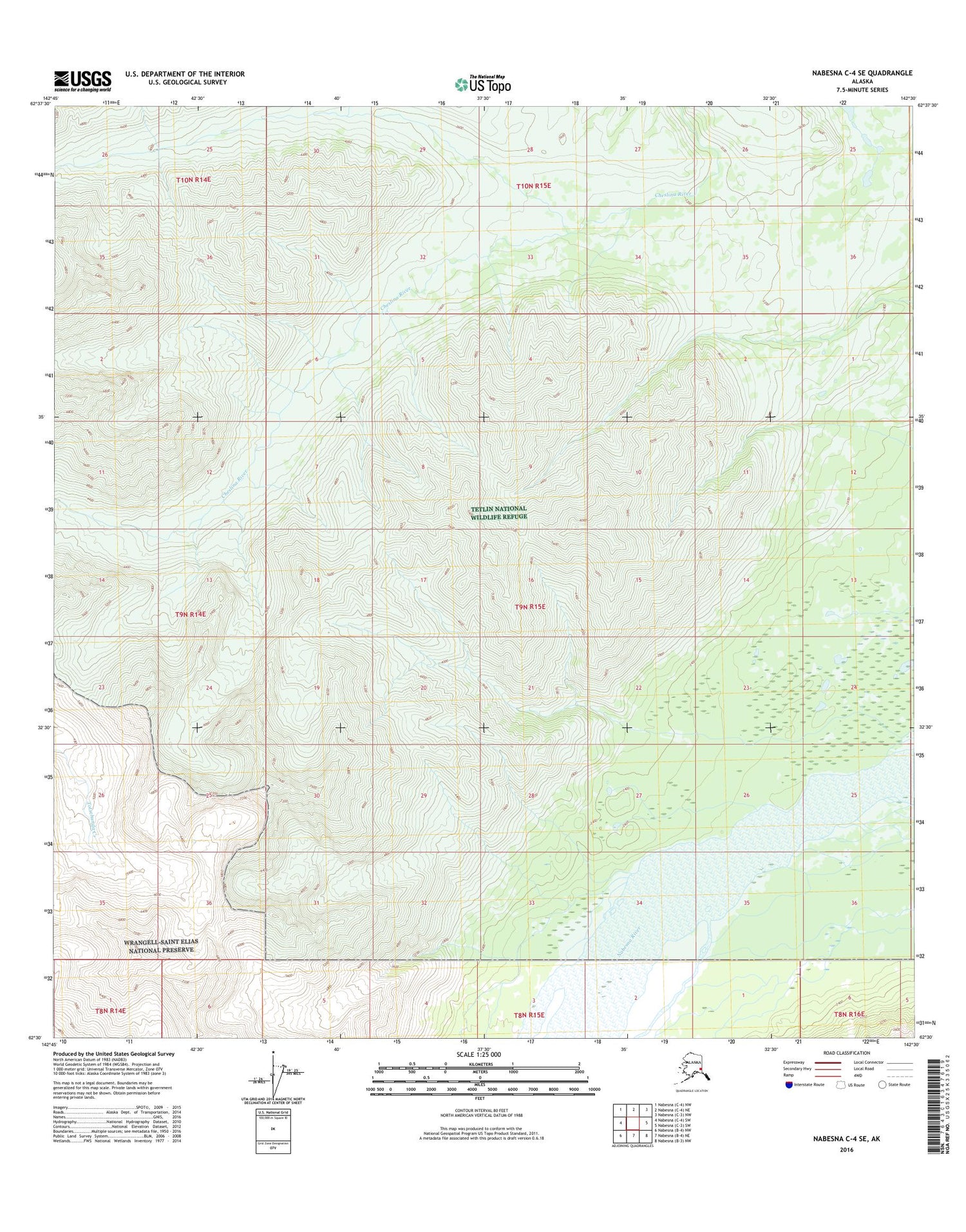 Nabesna C-4 SE Alaska US Topo Map Image