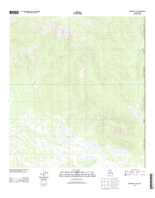 Nabesna D-1 NE Alaska US Topo Map Image