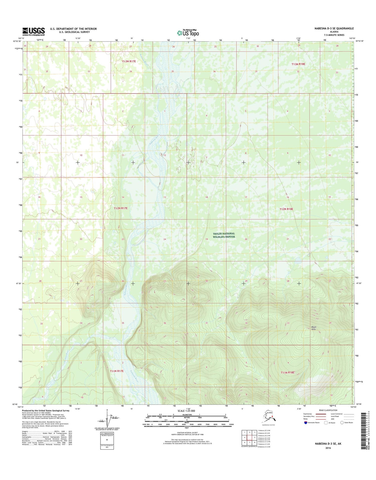 Nabesna D-3 SE Alaska US Topo Map Image