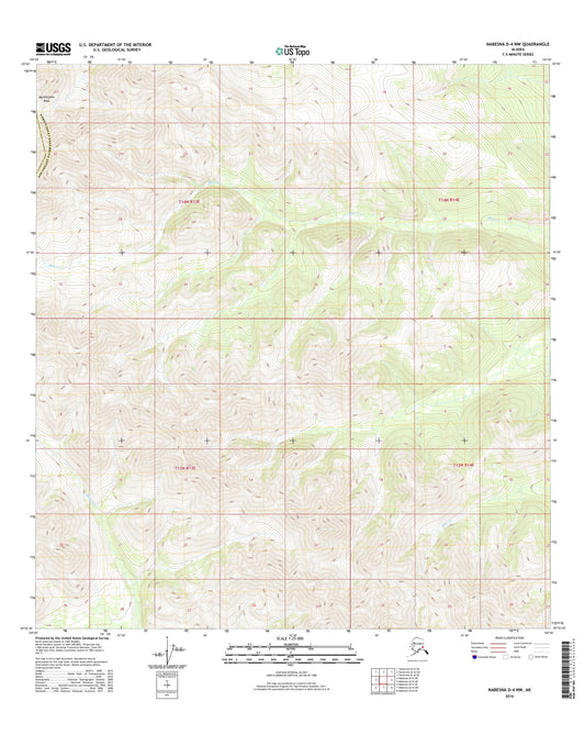 Nabesna D-4 NW Alaska US Topo Map Image