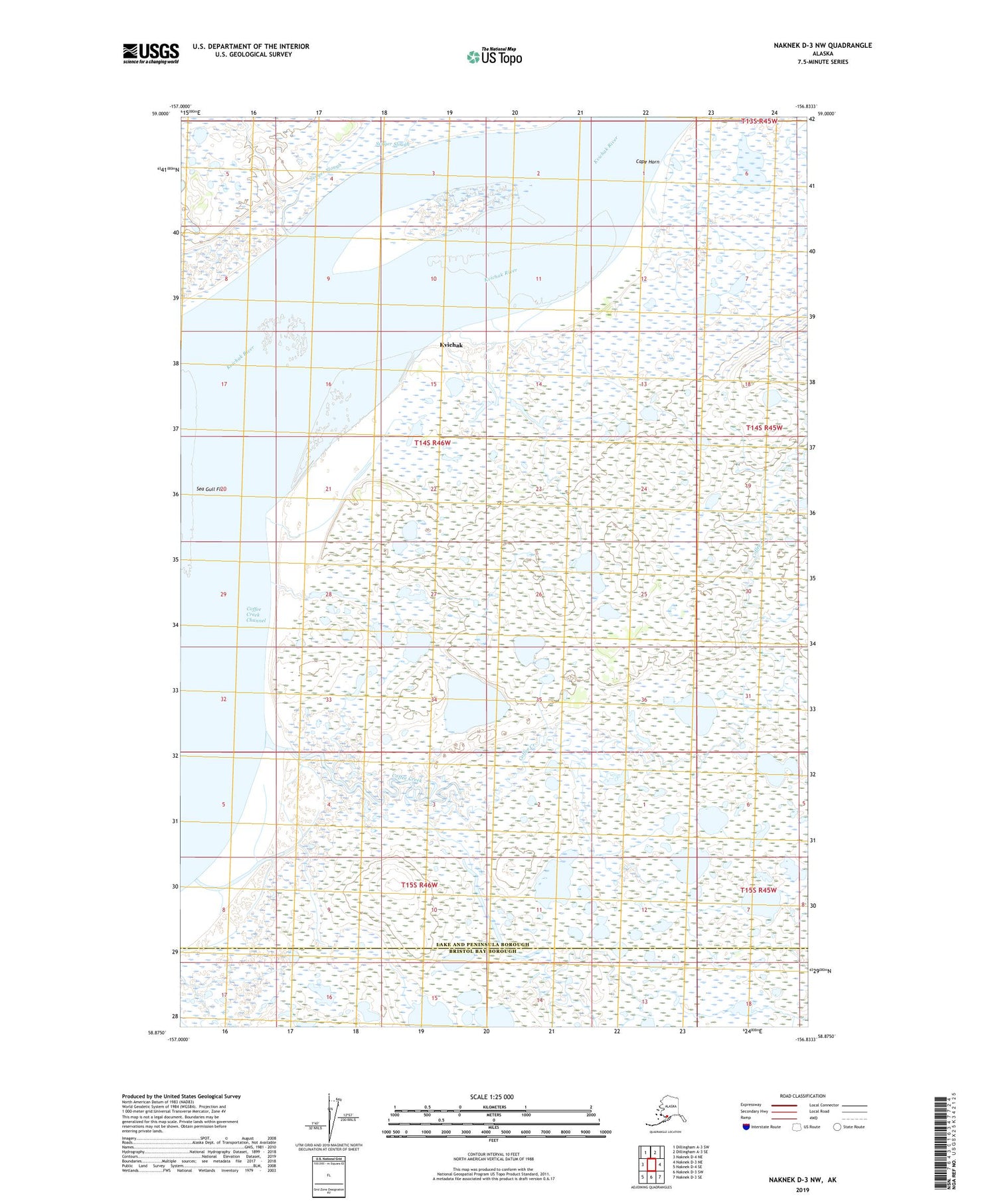 Naknek D-3 NW Alaska US Topo Map Image