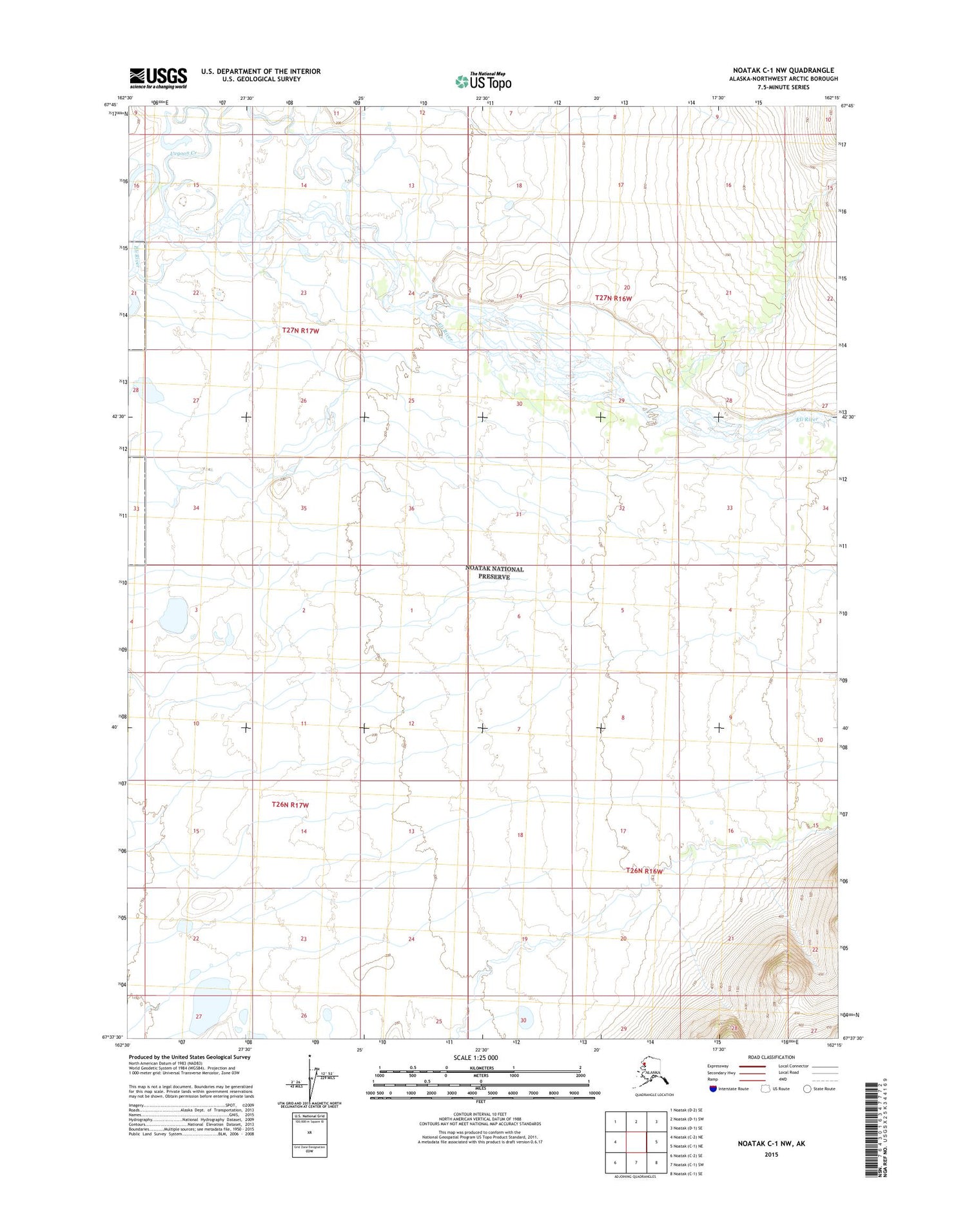Noatak C-1 NW Alaska US Topo Map Image